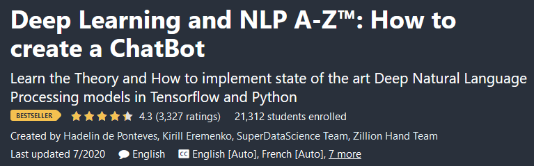 Pictures · Udemy — Deep Learning and NLP A-Z™: How to create a ChatBot 2020-7