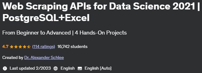 Pictures · Udemy — Web Scraping APIs for Data Science 2021 | PostgreSQL+Excel 2023-2