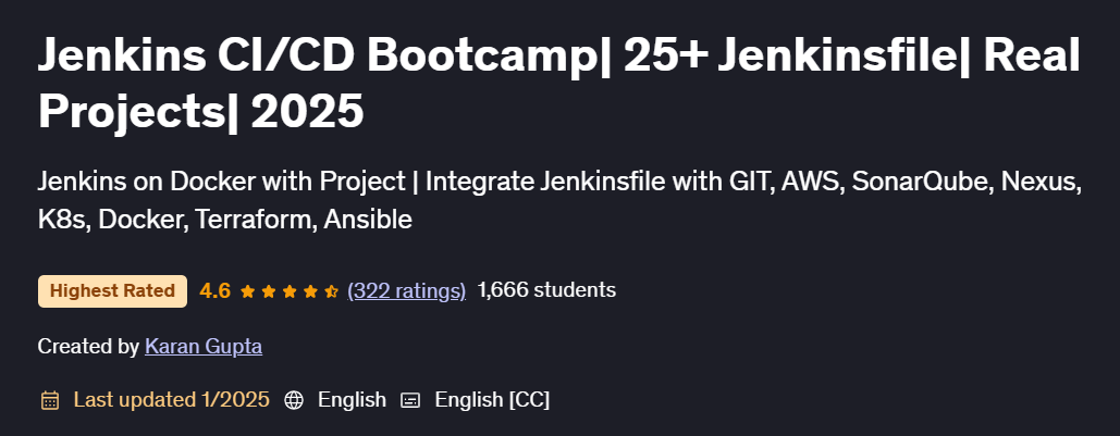 Pictures · Udemy — Jenkins CI/CD Bootcamp| 25+ Jenkinsfile| Real Projects| 2025 2025-1