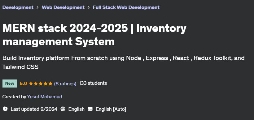 Pictures · Udemy — MERN stack 2024-2025 | Inventory management System 2024-7