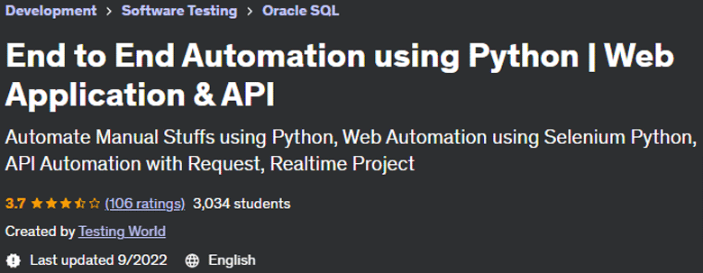 Pictures · End to End Automation using Python | Web Application & API 2023-5