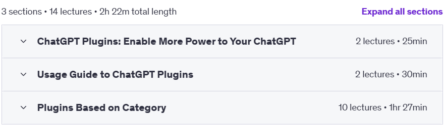 Course topics · ChatGPT Plugins: Enable More Power to Your ChatGPT 2024-2