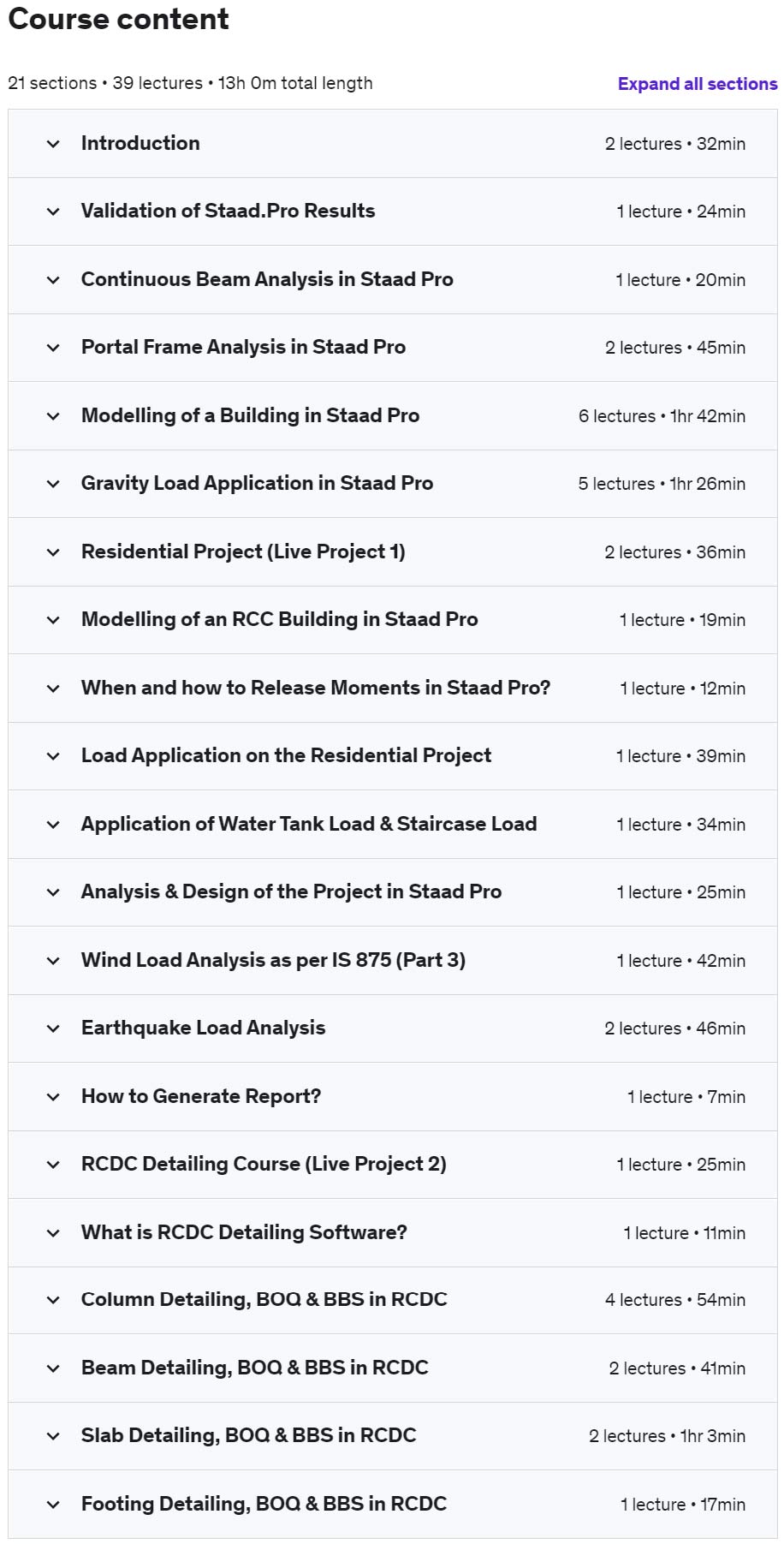 Kursthemen · STAAD PRO & RCDC Complete Building Design & Detailkurs 2022-8