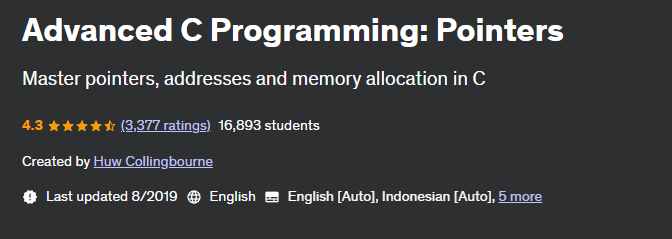 Pictures · Udemy — Advanced C Programming: Pointers 2017-11