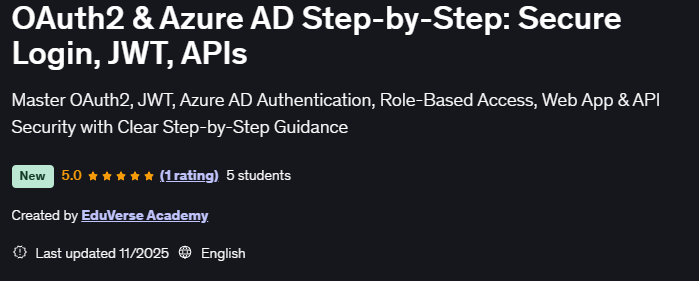 图片 · OAuth2 & Azure AD 步骤:安全登录,JWT,API 2025-11