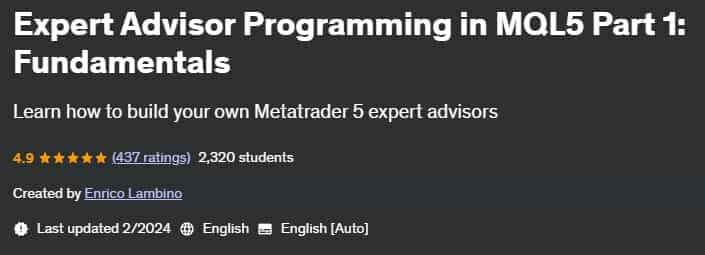 Pictures · Udemy — Expert Advisor Programming in MQL5 Part 1 Fundamentals 2024-2
