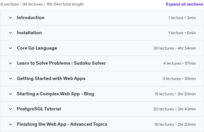 Course topics · Go Programming Bootcamp 2023-4