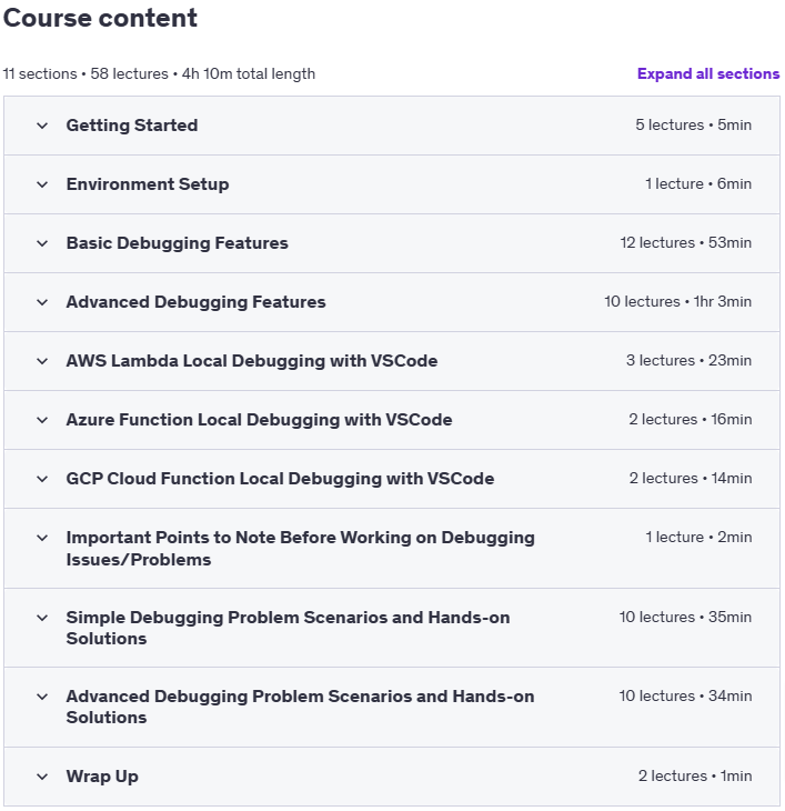 Course topics · Python Debugging with Visual Studio Code: A Complete Guide 2025-1