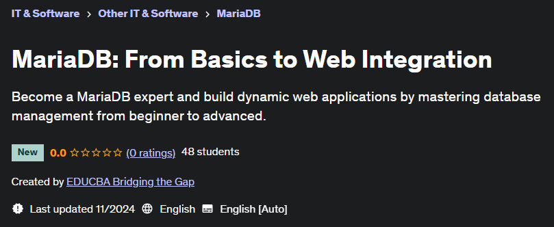 Pictures · Udemy — MariaDB: From Basics to Web Integration 2024-11