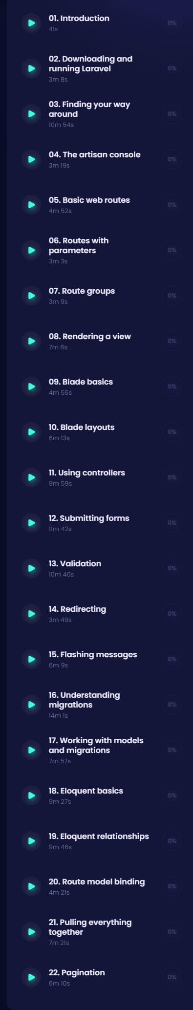 Course topics · Codecourse — Laravel Basics 2020-10