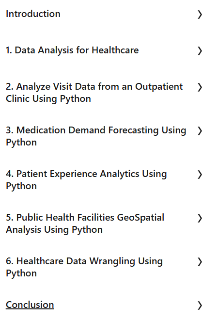 Course topics · Python Data Analysis for Healthcare 2024-4