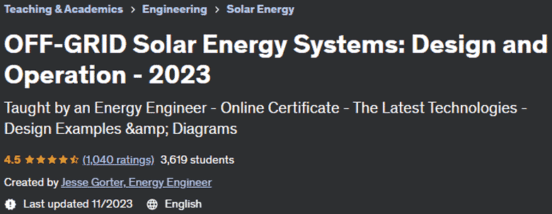 Pictures · Udemy — OFF-GRID Solar Energy Systems: Design and Operation – 2023 2023-5