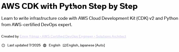 Pictures · Udemy — AWS CDK with Python Step by Step 2025-7