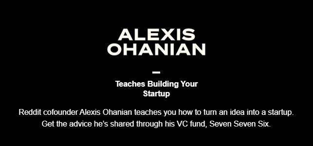 Pictures · MasterClass — Alexis Ohanian Teaches Building Your Startup 2023-2