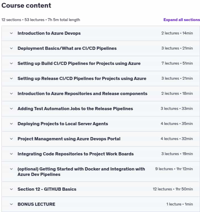 Course topics · Azure Devops Crash Course -Build CI/CD release pipelines 2025-4