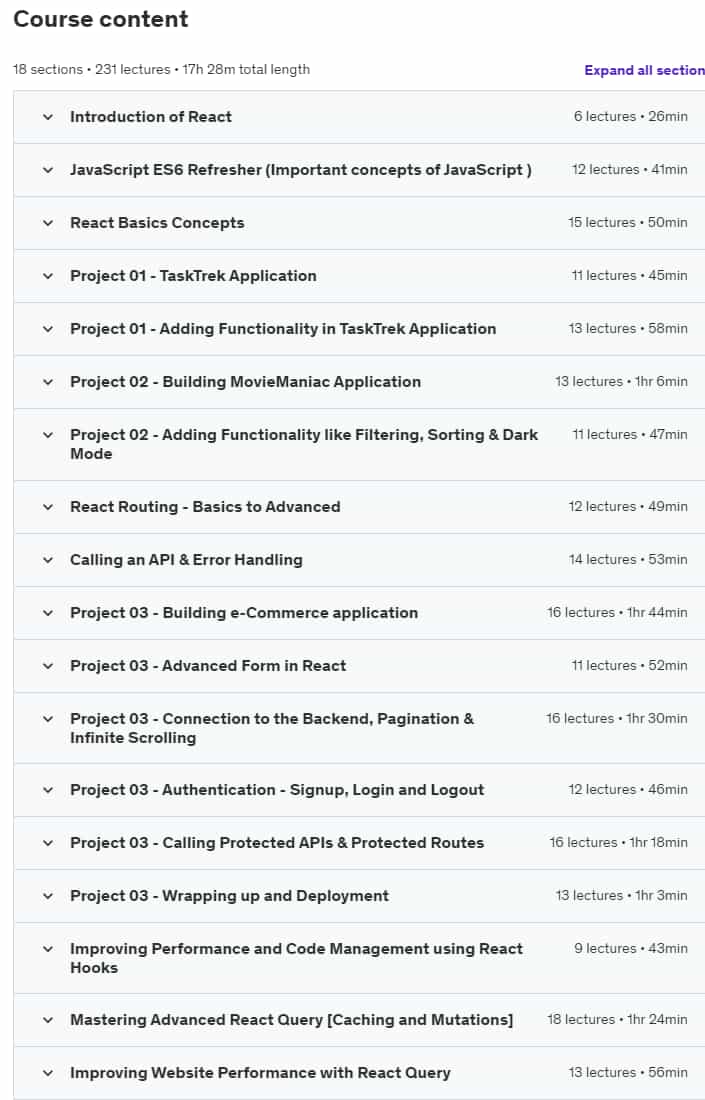 Kursthemen · Das Ultimate React JS Kurs 2024von Scratch 2023-12