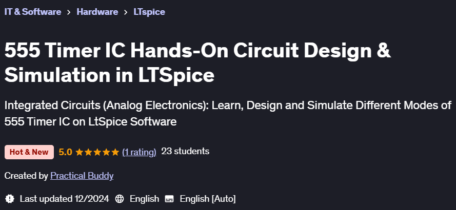 Pictures · Udemy — 555 Timer IC Hands-On Circuit Design & Simulation in LTSpice 2024-12