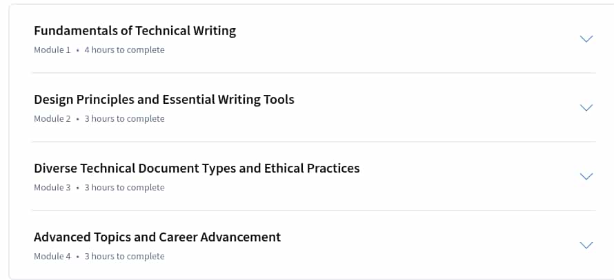 Course topics · Coursera — Introduction to Technical Writing 2024-11