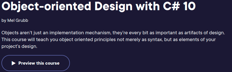 Pictures · Pluralsight — Object-oriented Design with C# 10 2023-3
