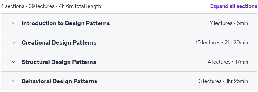 Course topics · Udemy — Design Patterns Quick Guide: Interview-Ready Mastery 2023-12