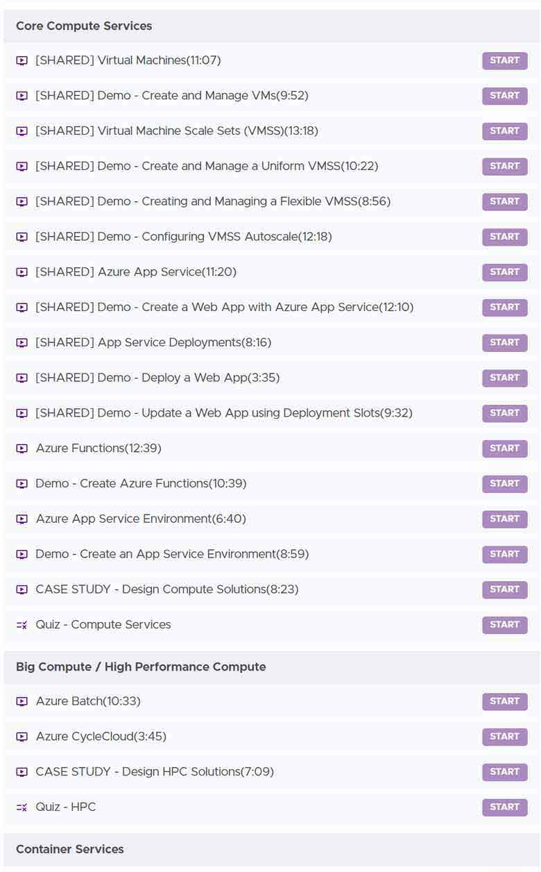 Course topics · Learn Cantrill — AZ-305 Microsoft Azure Solutions Architect 2024-8