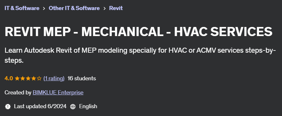 Pictures · Udemy — REVIT MEP – MECHANICAL – HVAC SERVICES 2024-6