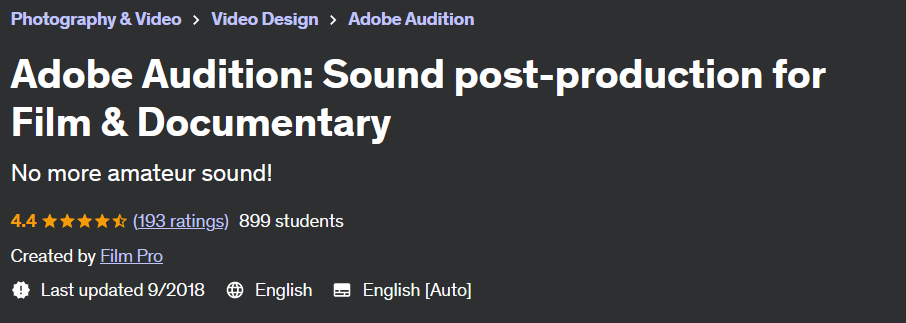 Pictures · Udemy — Adobe Audition: Sound post-production for Film & Documentary 2018-9