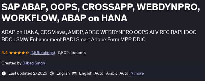 Pictures · Udemy — SAP ABAP, OOPS, CROSSAPP, WEBDYNPRO, WORKFLOW, ABAP on HANA 2025-2
