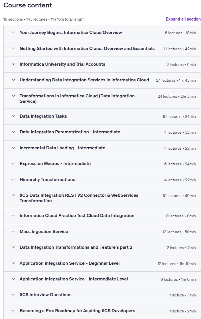 강좌 주제 · Informatica Cloud (IICS) - 전체 가이드 2024 에디션 2025-9