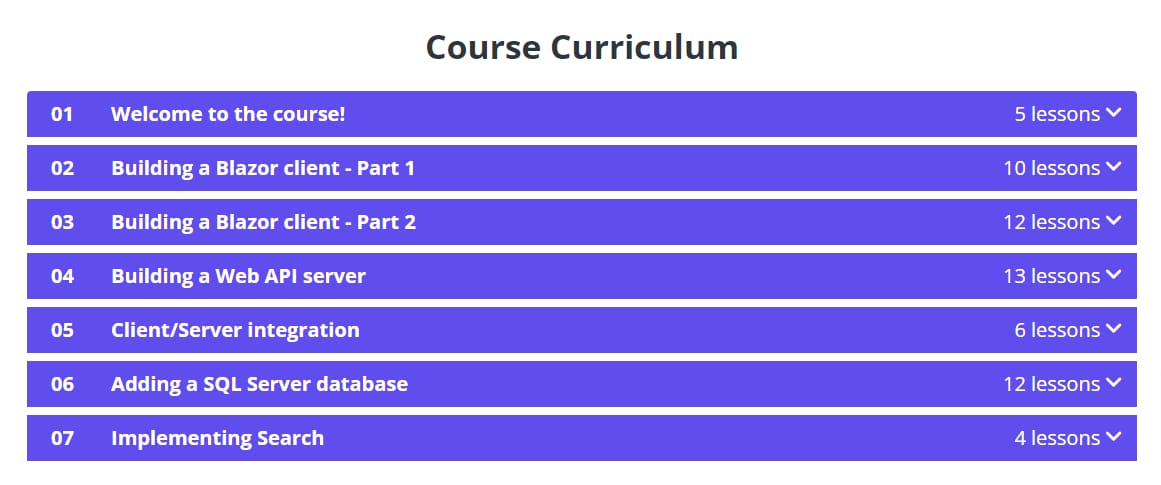 Course topics · Julio Casal — ASP.NET Core Full Stack 2023-7
