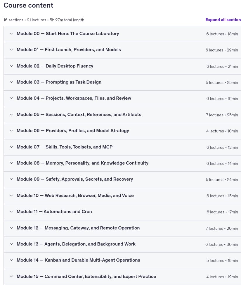Course topics · Udemy — Hermes-Agent Desktop Mastery: The Complete App Guide 2026-8