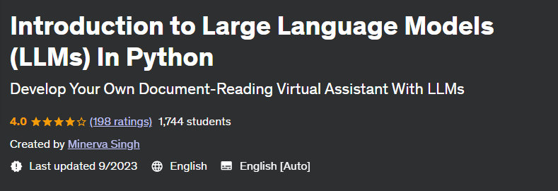 Pictures · Udemy — Introduction to Large Language Models (LLMs) In Python 2023-9
