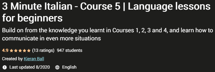 Pictures · Udemy — 3 Minute Italian – Course 1-8 | Language lessons for beginners 2023-3