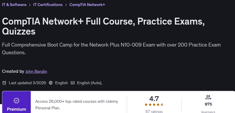 图片 · CompTIA 网络 + 完整课程,实习考试,问卷 2025-3
