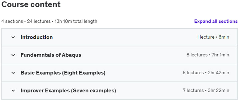 Course topics · Udemy — Abaqus Tutorial for Engineering Student (Beginners) 2022-10