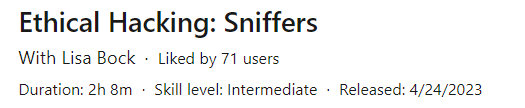 Pictures · LinkedIn — Ethical Hacking: Sniffers 2023-4