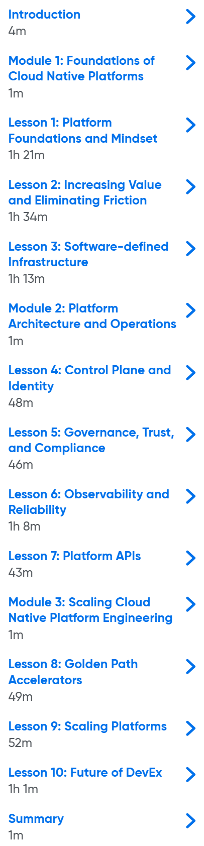 Sujets du cours · Oreilly – Cloud Native Platform Engineering 2026-5
