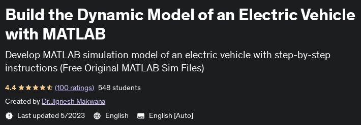 Pictures · Udemy — Build the Dynamic Model of an Electric Vehicle with MATLAB 2022-2