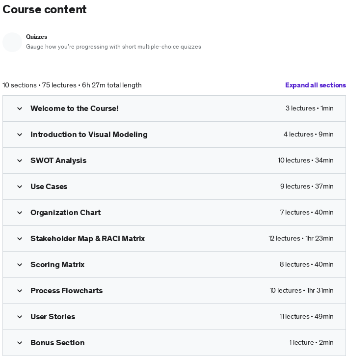 Course topics · Business Analysis Modeling Skills & Techniques 2022-10