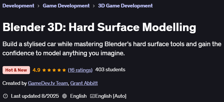 Bilder · Blender 3D: Hard Surface Modellierung 2025-8