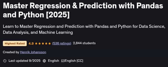 图片 · 主 回归与预测与潘达斯和 Python [2025] 2025-9
