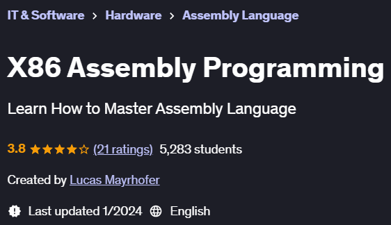 Pictures · Udemy — X86 Assembly Programming 2024-1
