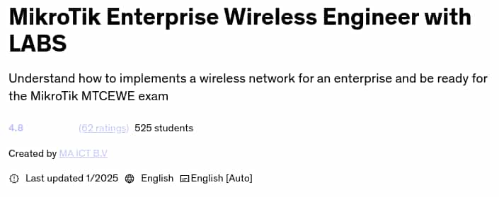 Pictures · MikroTik Enterprise Wireless Engineer with LABS 2025-1