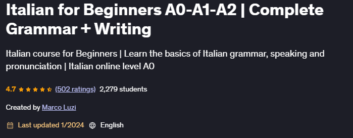 Pictures · Italian for Beginners A0-A1-A2 | Complete Grammar + Writing 2022-6