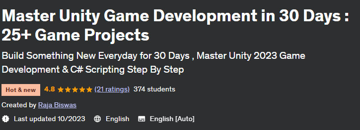 Pictures · Master Unity Game Development in 30 Days : 25+ Game Projects 2023-10