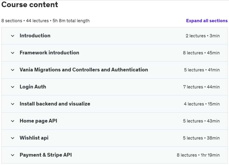Course topics · Udemy — Dart Framework API Building Course 2024-7