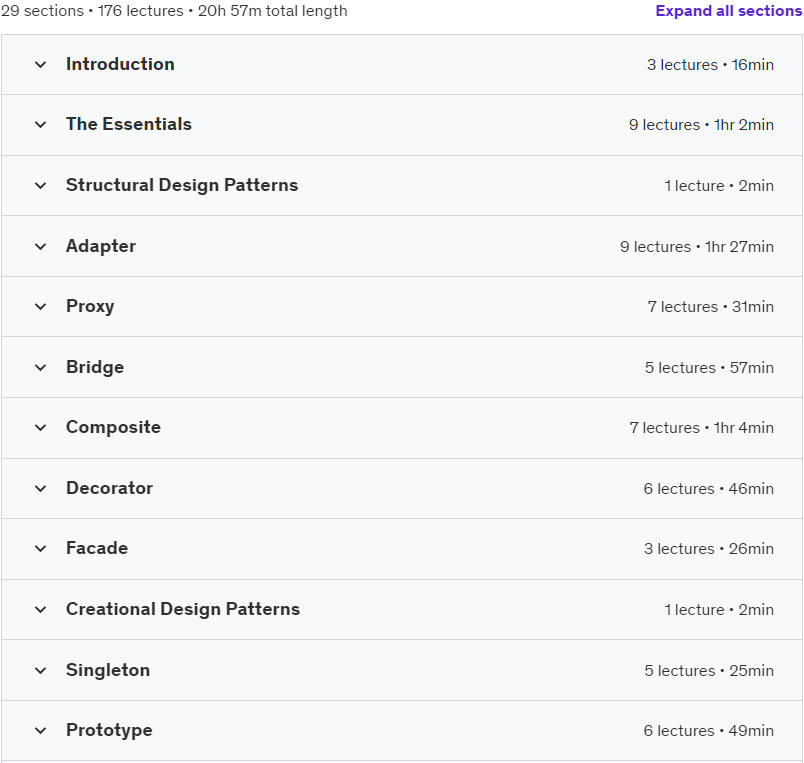 Course topics · Mastering Design Patterns – Become a Professional Developer 2023-7