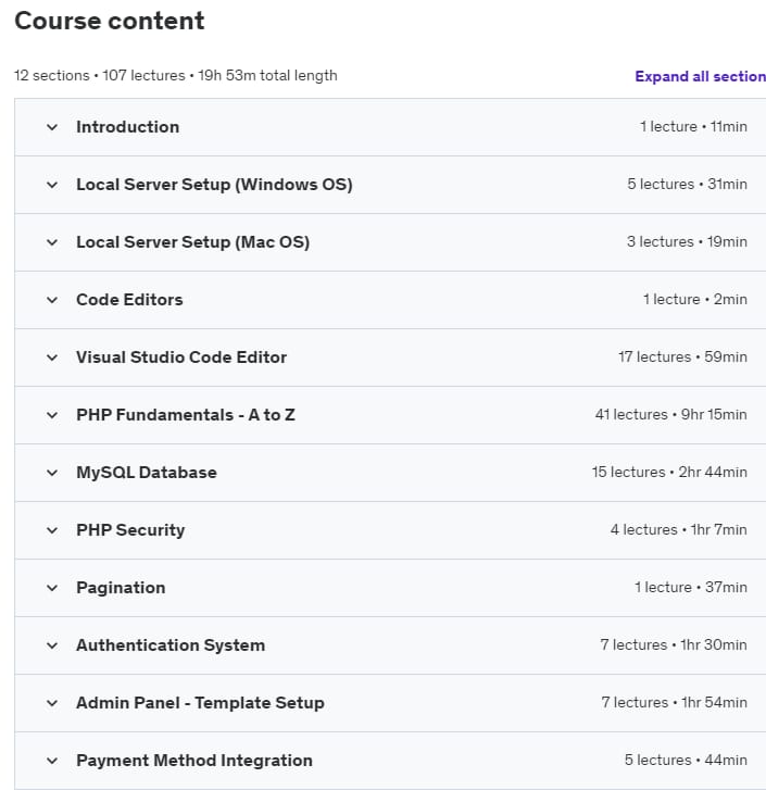 Course topics · Udemy — PHP 8.2 Crash Course with PDO, Security and Payment Gateways 2023-9