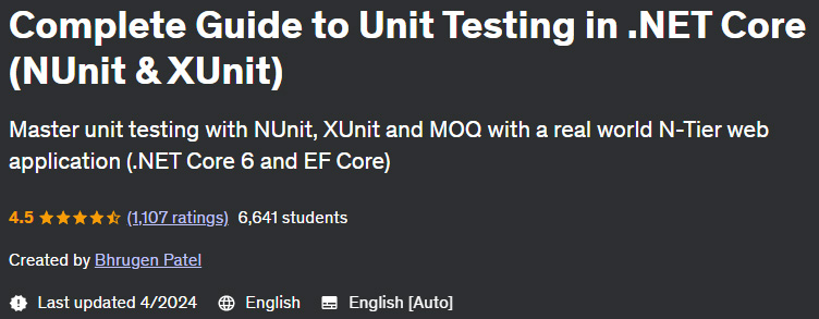 Pictures · Udemy — Complete Guide to Unit Testing in .NET Core (NUnit & XUnit) 2024-4