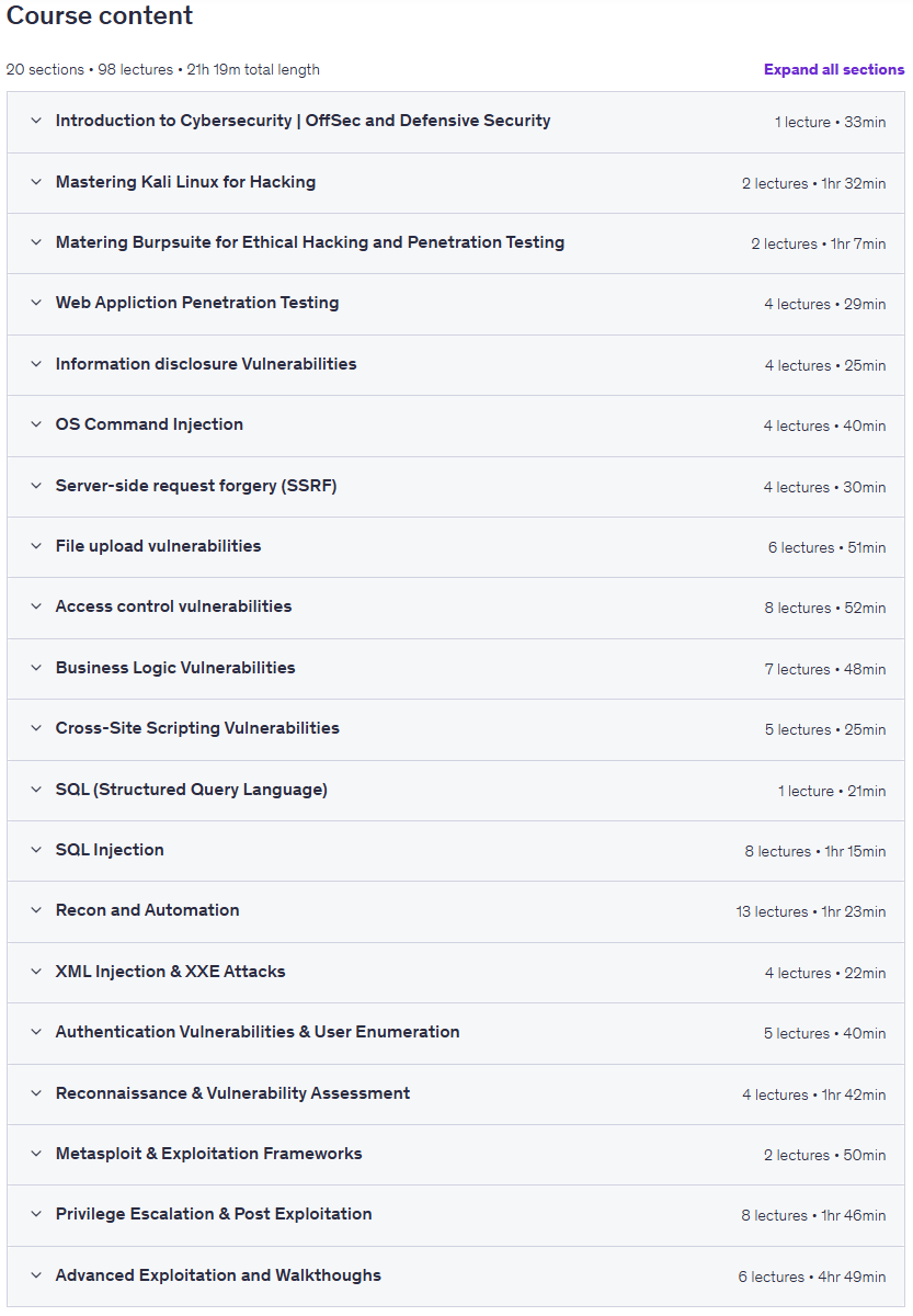Temas del curso · Cybersecurity, Hacking Ético y Bug Bounty Curso Completo 2025-8